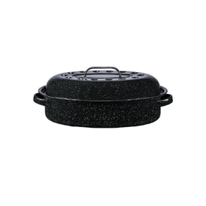 Medium 15" inch Enameled Covered Roaster, 10 lb Capacity