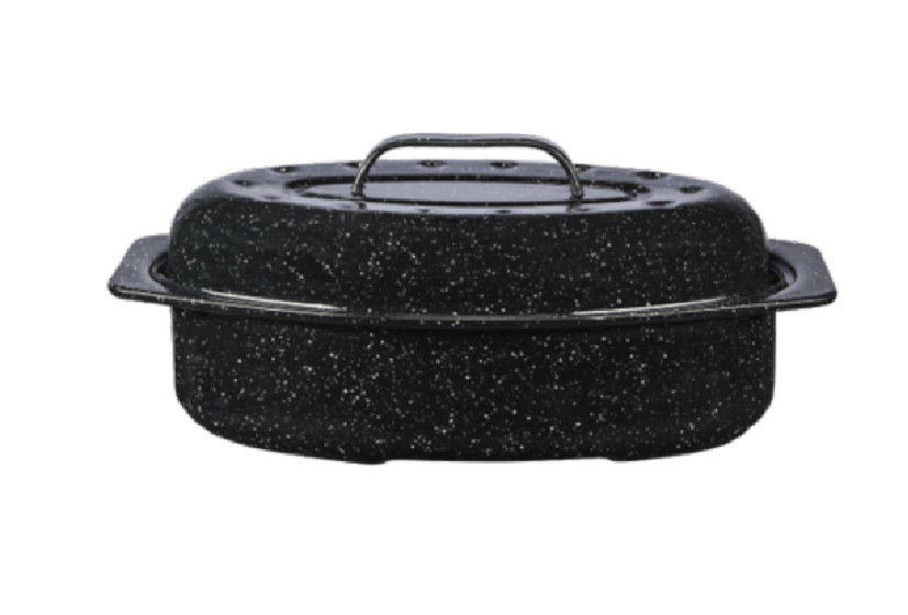 Small 13" inch Enameled Covered Roaster, 7 lb Capacity