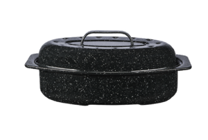 Small 13" inch Enameled Covered Roaster, 7 lb Capacity