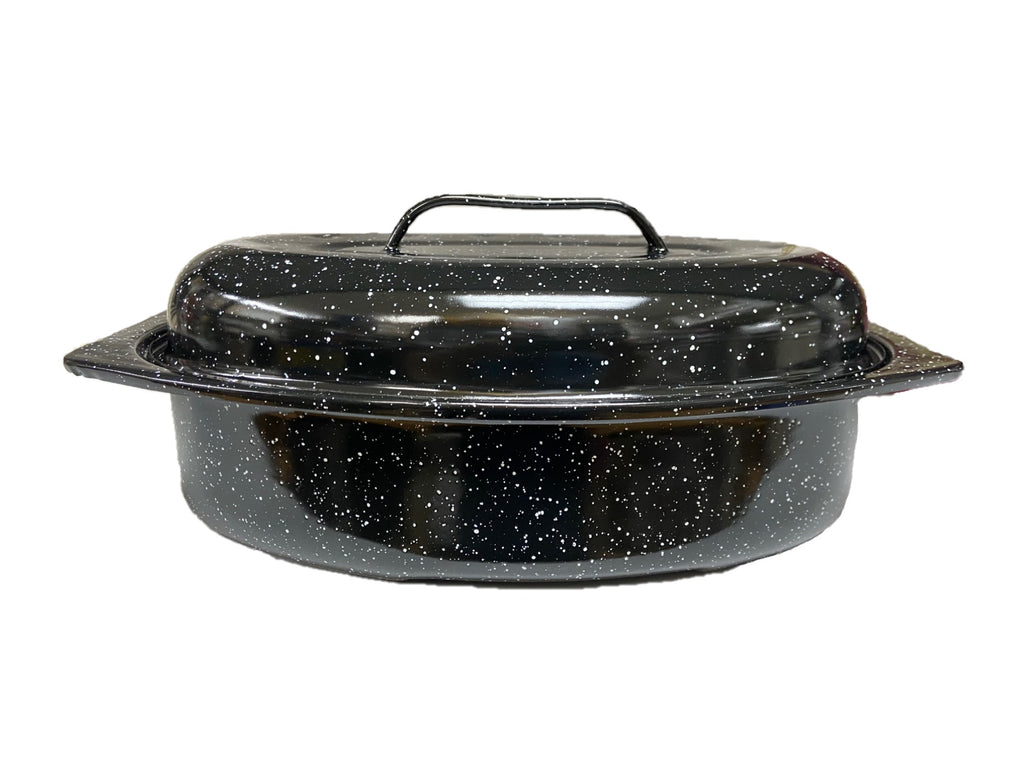 Small 13" inch Enameled Covered Roaster, 7 lb Capacity