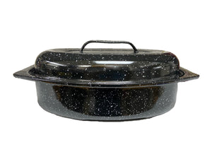 Small 13" inch Enameled Covered Roaster, 7 lb Capacity