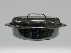Small 13" inch Enameled Covered Roaster, 7 lb Capacity