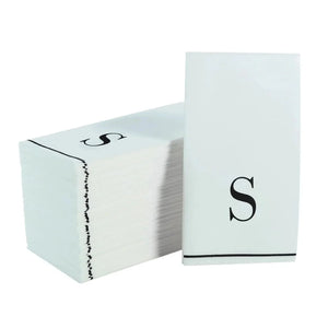 Black Letter S initial Dinner/ Guest Napkins 14 Ct