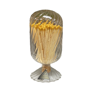 Ribbed Glass Bulb Matches with Gold Tips