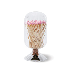 Ribbed Glass Bulb Matches with Pink Tips