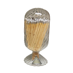 Ribbed Glass Bulb Matches with Silver Tips