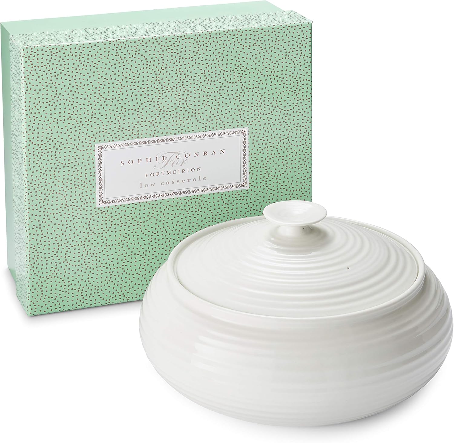 Oven to Table Low Covered Casserole Dish -White 6 pt./ 3 qt.