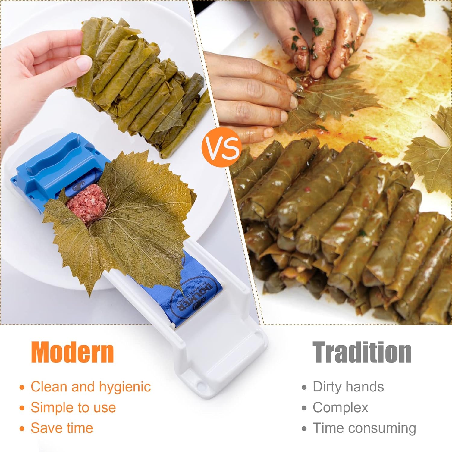 Yebra Stuffed Grape Leaves Wrapping & Rolling Machine (Dolmas)