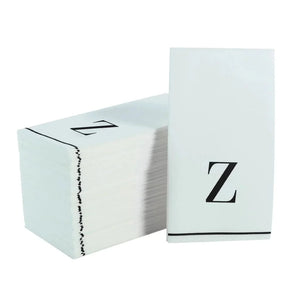 Black Letter Z initial Dinner/ Guest Napkins 14 Ct
