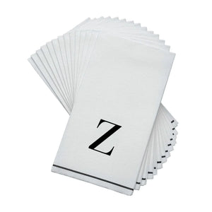 Black Letter Z initial Dinner/ Guest Napkins 14 Ct