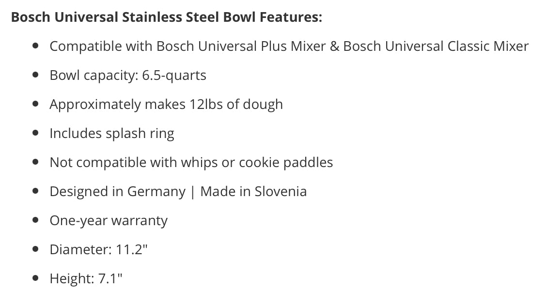 Bosch universal plus mixer + stainless steel bowl