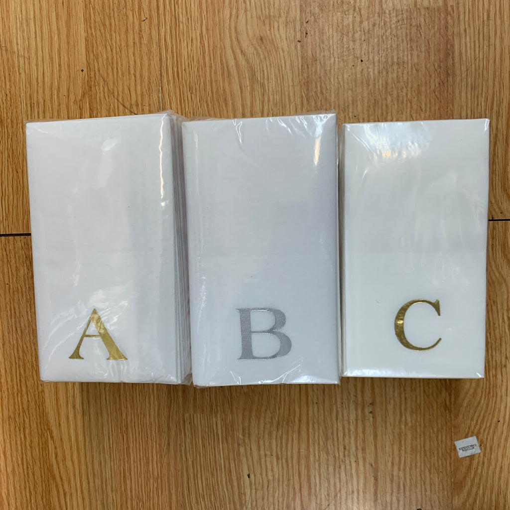 GOLD INITIAL GUEST SIZE NAPKINS