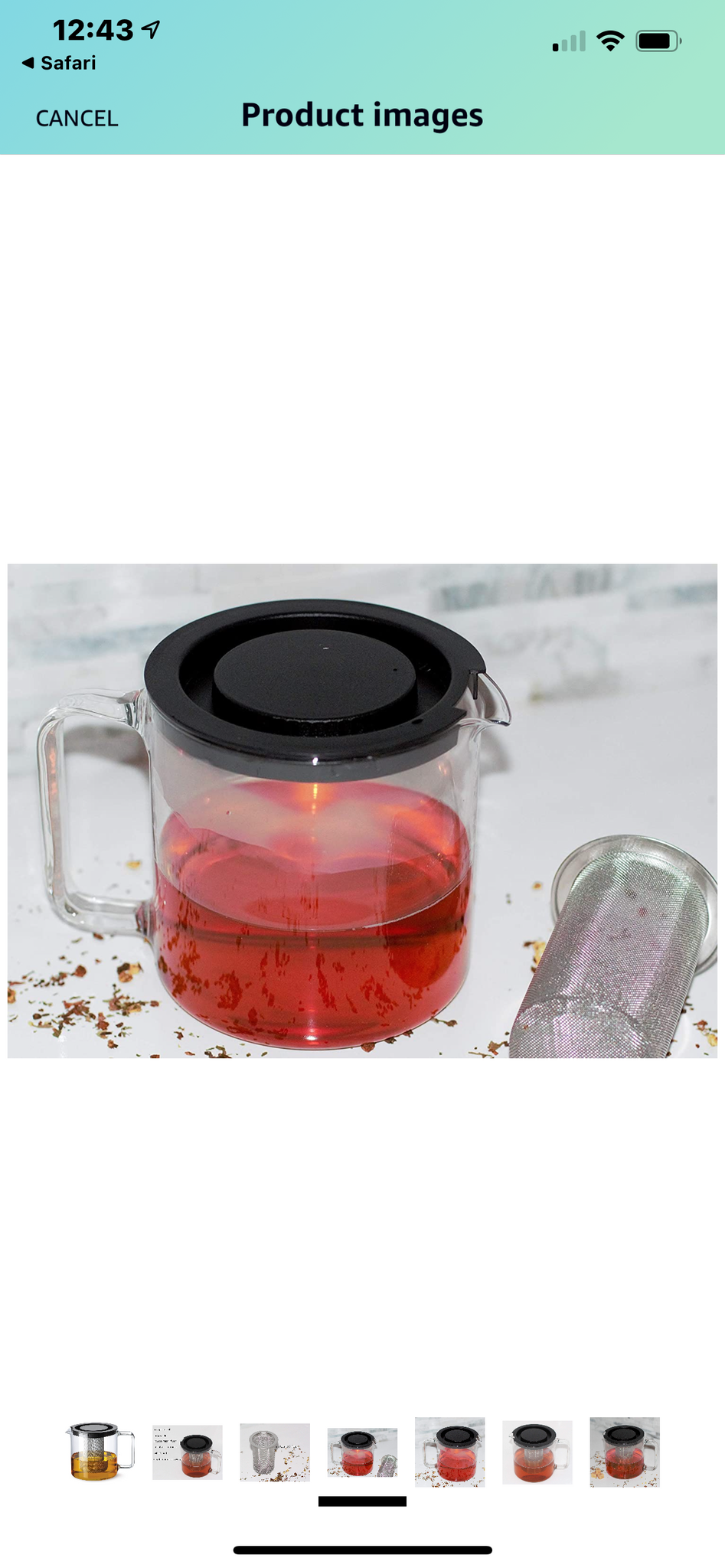 Clear glass teapot gas/electric stove safe