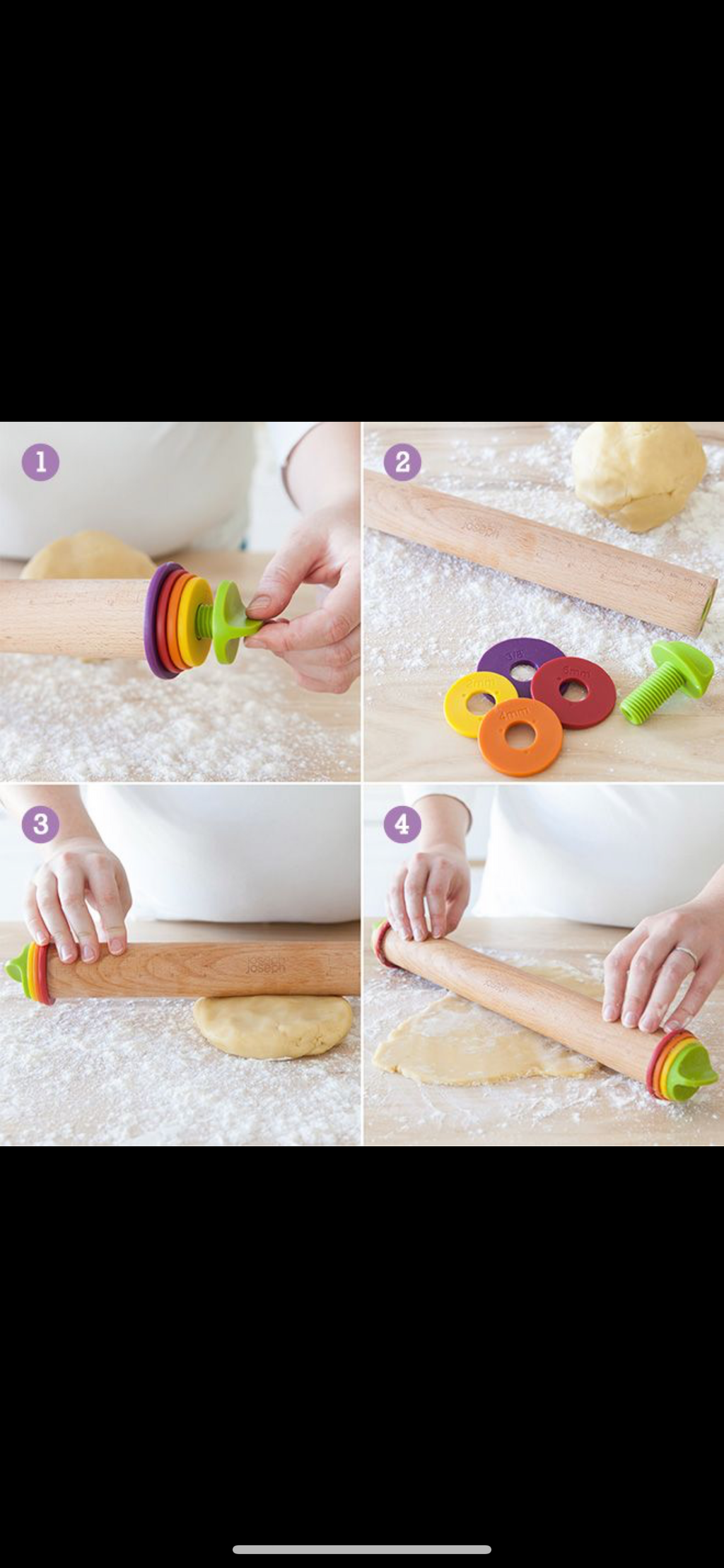 Adjustable height rolling pin